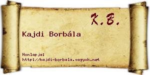 Kajdi Borbála névjegykártya